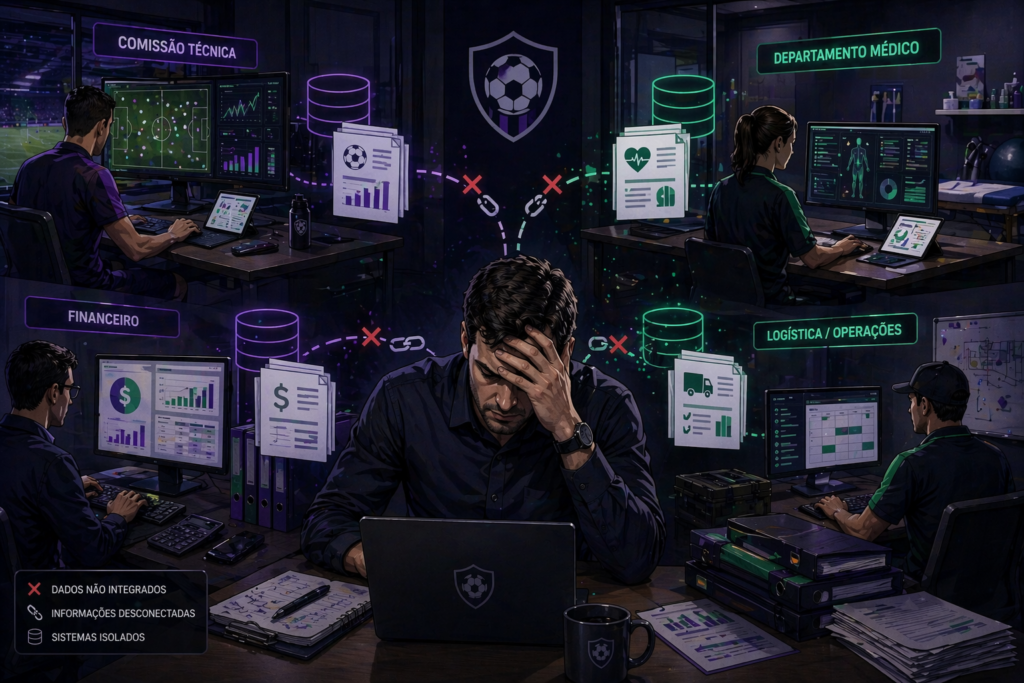 falta de integração de dados esportivos causando perda de informação no clube