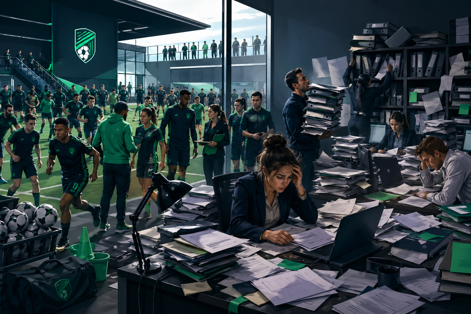 crescimento de clube esportivo sem gestão estruturada gerando desorganização