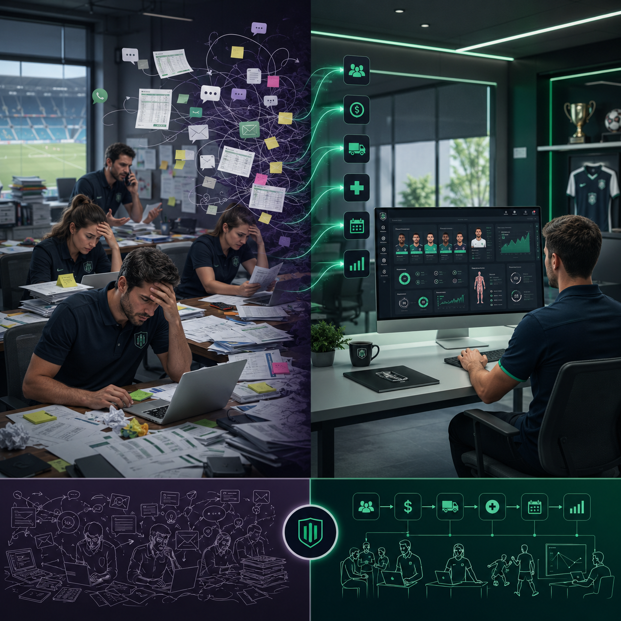 Tecnologia no esporte ajudando clubes a reduzir desperdício de tempo operacional